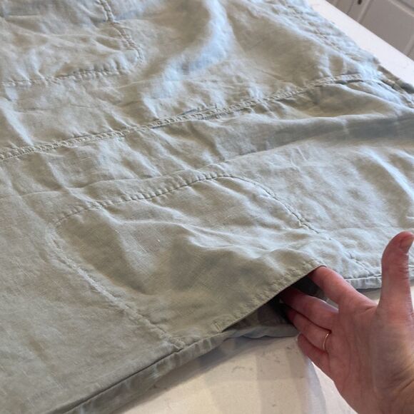 Poetry 100% Linen Half Button Down grey Oversized caftan long dress Size 4 - Picture 12 of 12